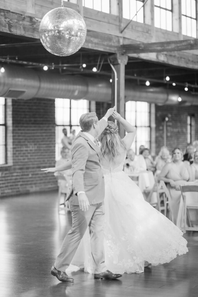 Wedding reception at the Turnbull Building in Chattanooga. Photo by OkCrowe Photography.