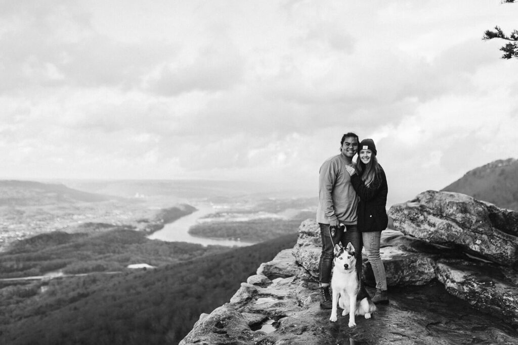 Surprise mountainside proposal in Chattanooga. Photo by OkCrowe Photography. 
