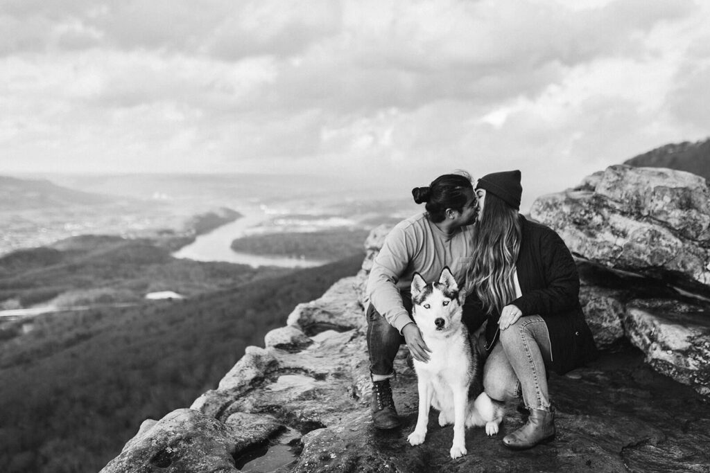 Surprise mountainside proposal in Chattanooga. Photo by OkCrowe Photography. 