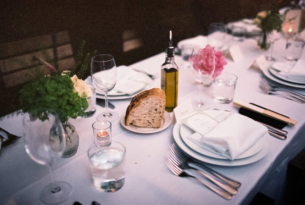 Dinner-only wedding reception in Frankies Spuntino's outdoor Garden & Stables. Photo by OkCrowe Photography.