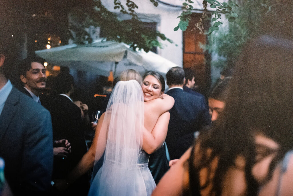 Dinner-only wedding reception in Frankies Spuntino's outdoor Garden & Stables. Photo by OkCrowe Photography.