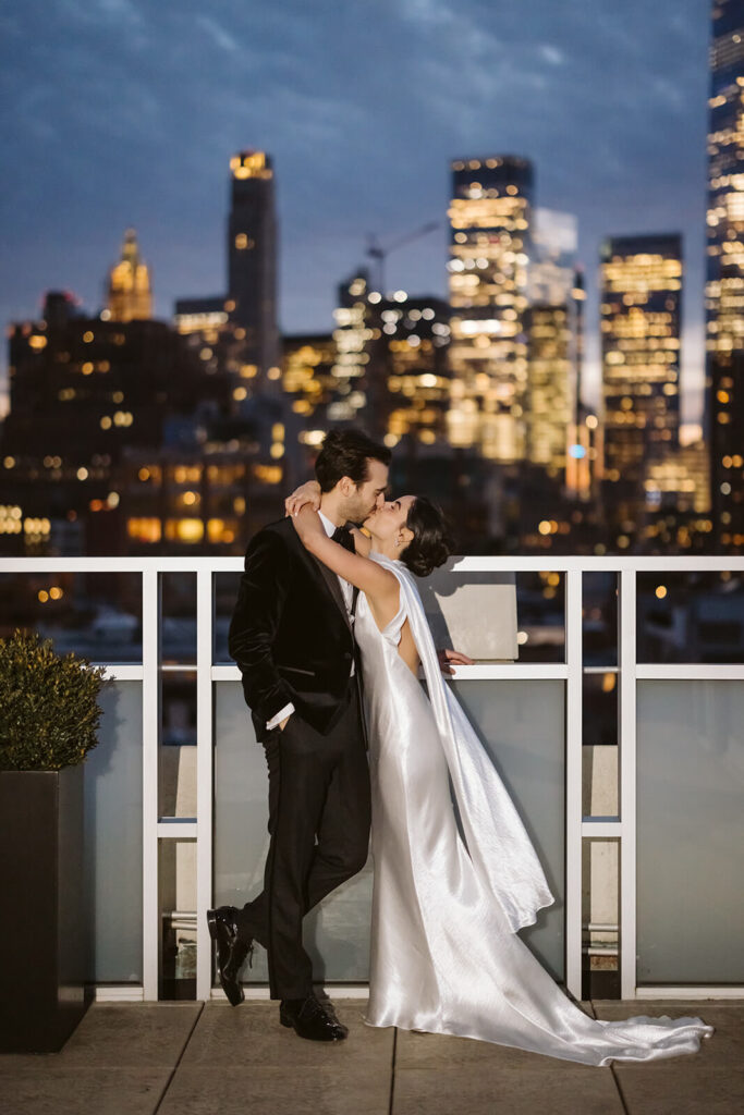 Wedding at the Tribeca Rooftop & 360 in New York City. Photo by OkCrowe Photography.