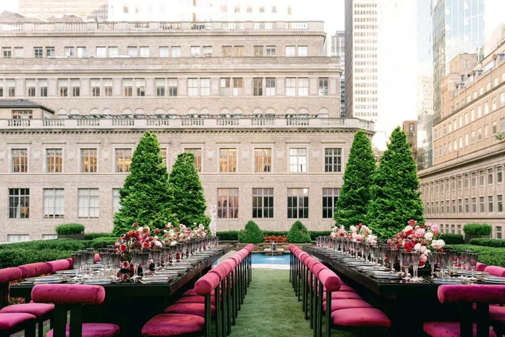 Wedding at 610 and 620 Loft & Garden in Rockefeller Center, New York City. Photo by OkCrowe Photography.