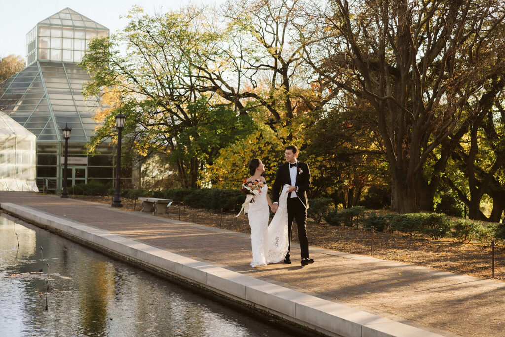 Wedding at the Brooklyn Botanic Gardens in New York City. Photo by OkCrowe Photography.
