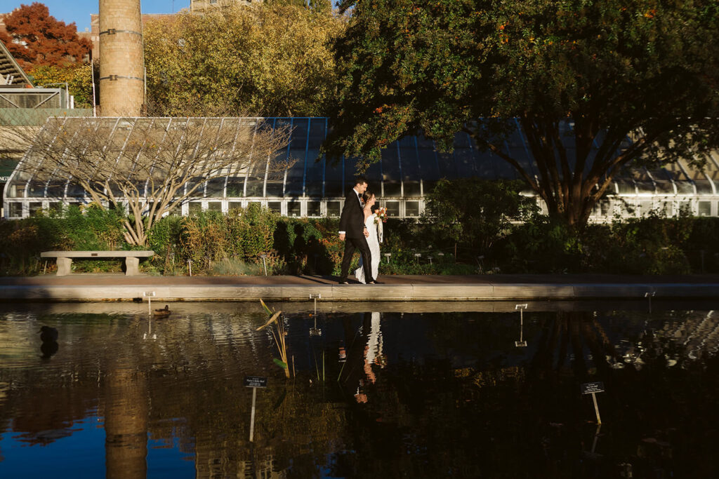 Wedding at the Brooklyn Botanic Gardens in New York City. Photo by OkCrowe Photography.