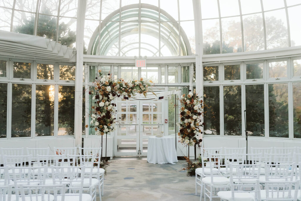 Wedding at the Brooklyn Botanic Gardens in New York City. Photo by OkCrowe Photography.