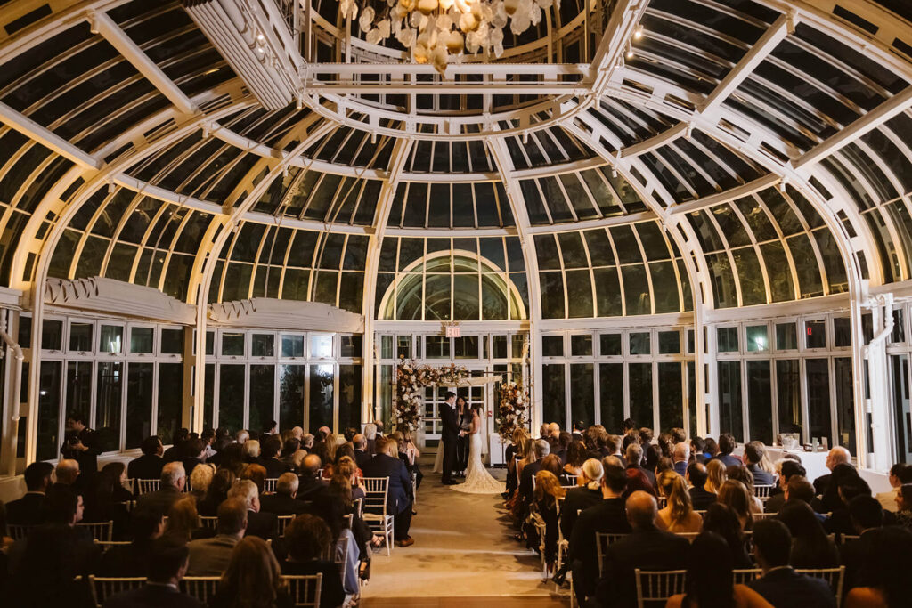 Wedding at the Brooklyn Botanic Gardens in New York City. Photo by OkCrowe Photography.