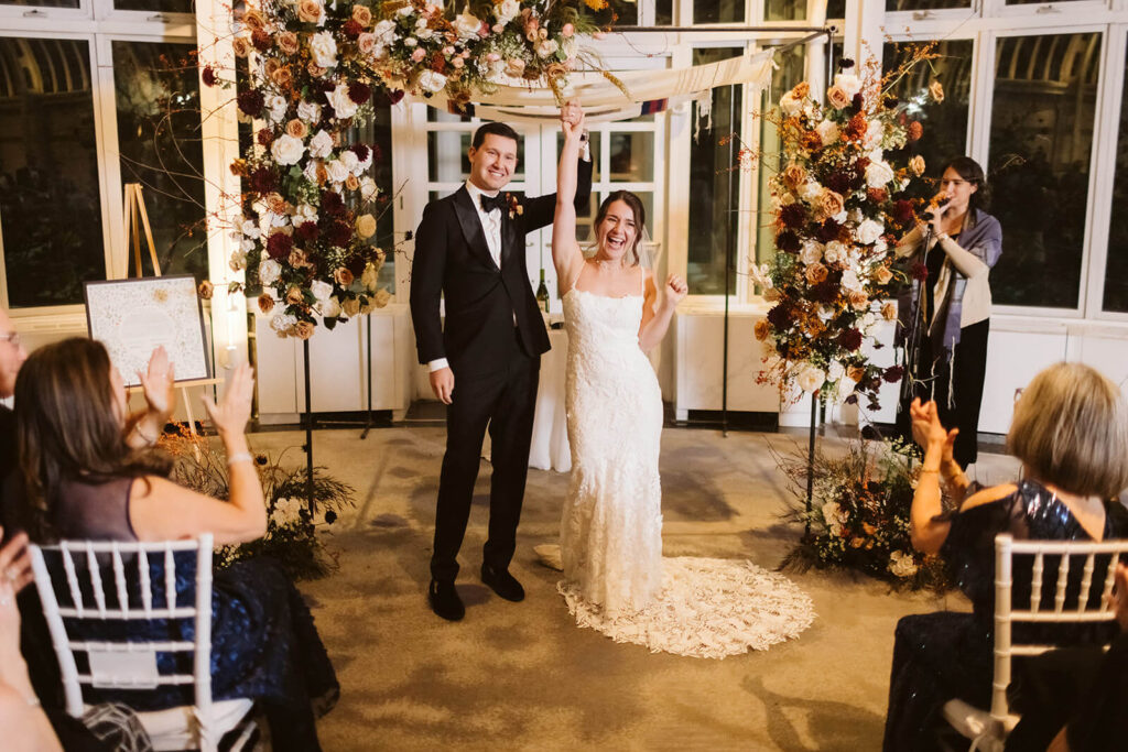 Wedding at the Brooklyn Botanic Gardens in New York City. Photo by OkCrowe Photography.