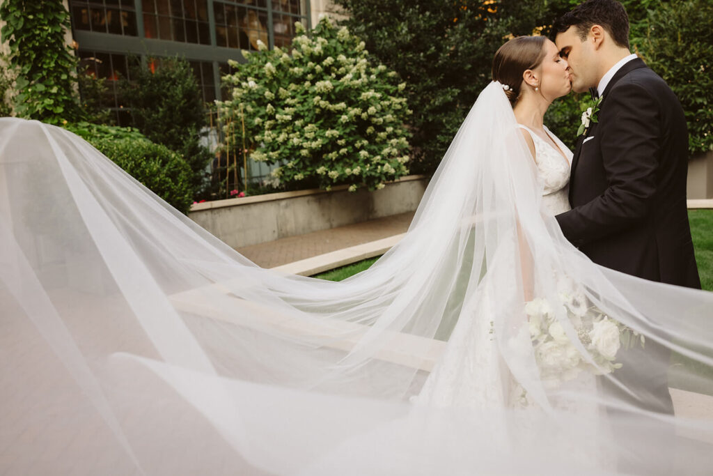 Bride and groom at Guastavino's in New York City. Photo by OkCrowe Photography.