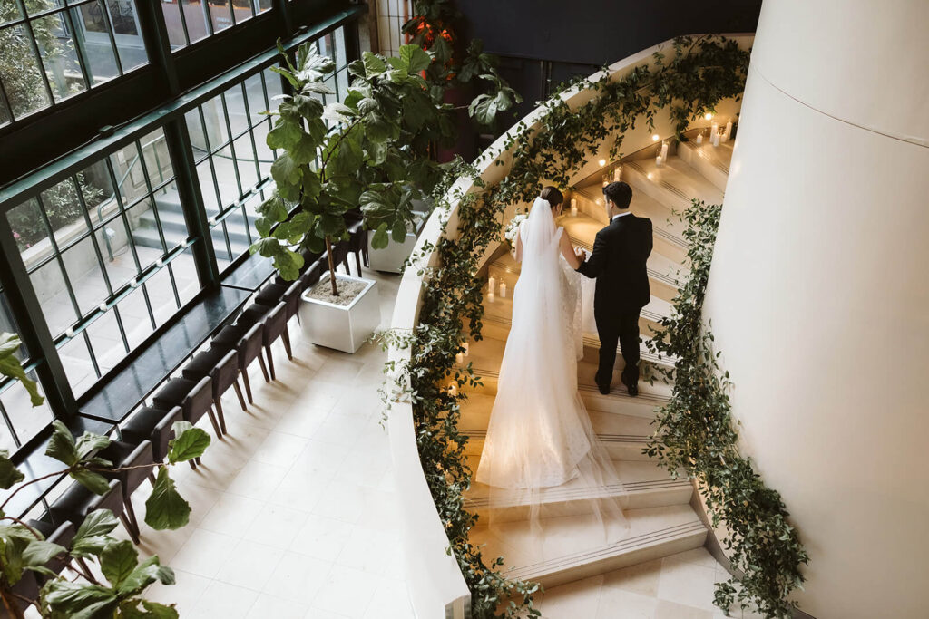 Bride and groom at Guastavino's in New York City. Photo by OkCrowe Photography.