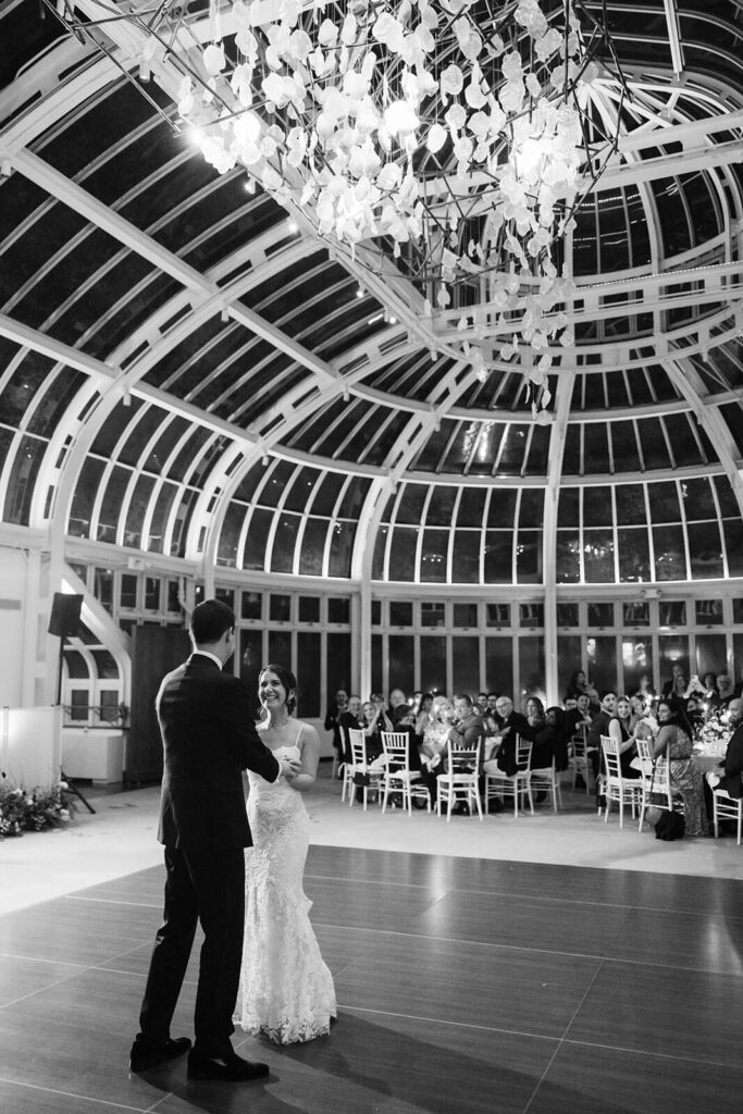 Wedding ceremony at the Brooklyn Botanic Garden in New York City. Photo by OkCrowe Photography.