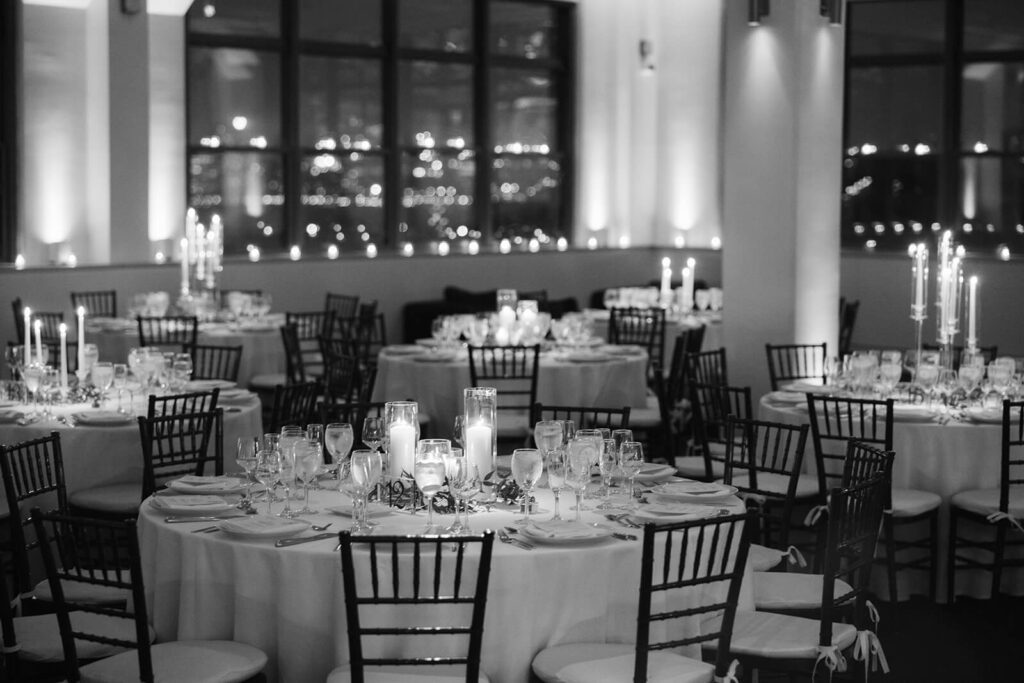Wedding at the Tribeca Rooftop & 360 in New York City. Photo by OkCrowe Photography.