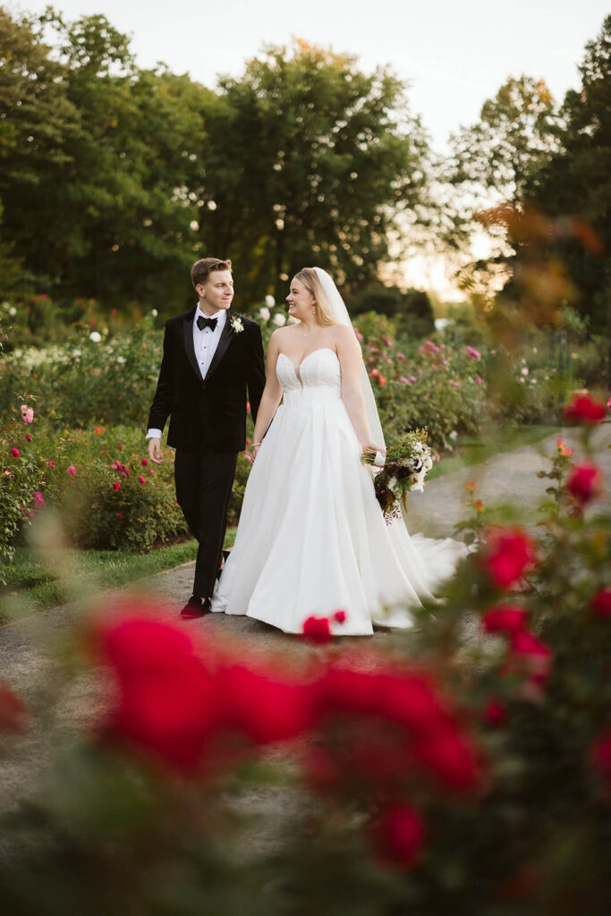 Newlywed portraits in the New York Botanical Gardens. Photo by OkCrowe Photography.