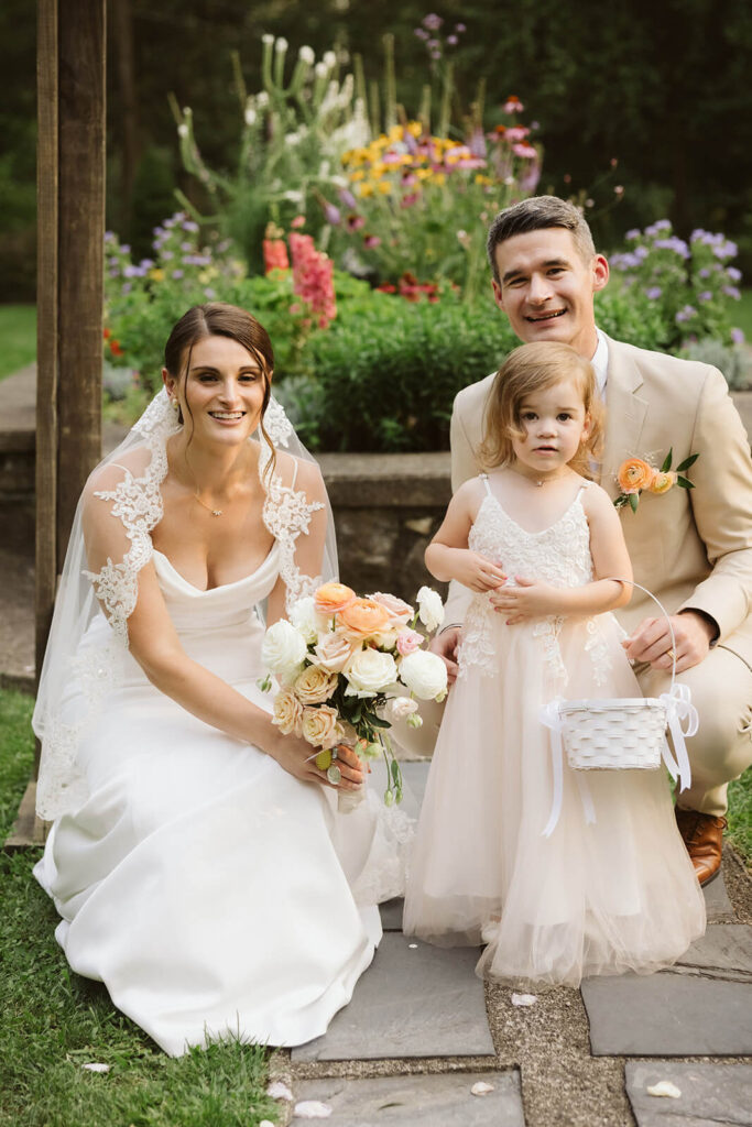 Family portraits in Arrow Park's European-style garden. Photo by OkCrowe Photography.  
