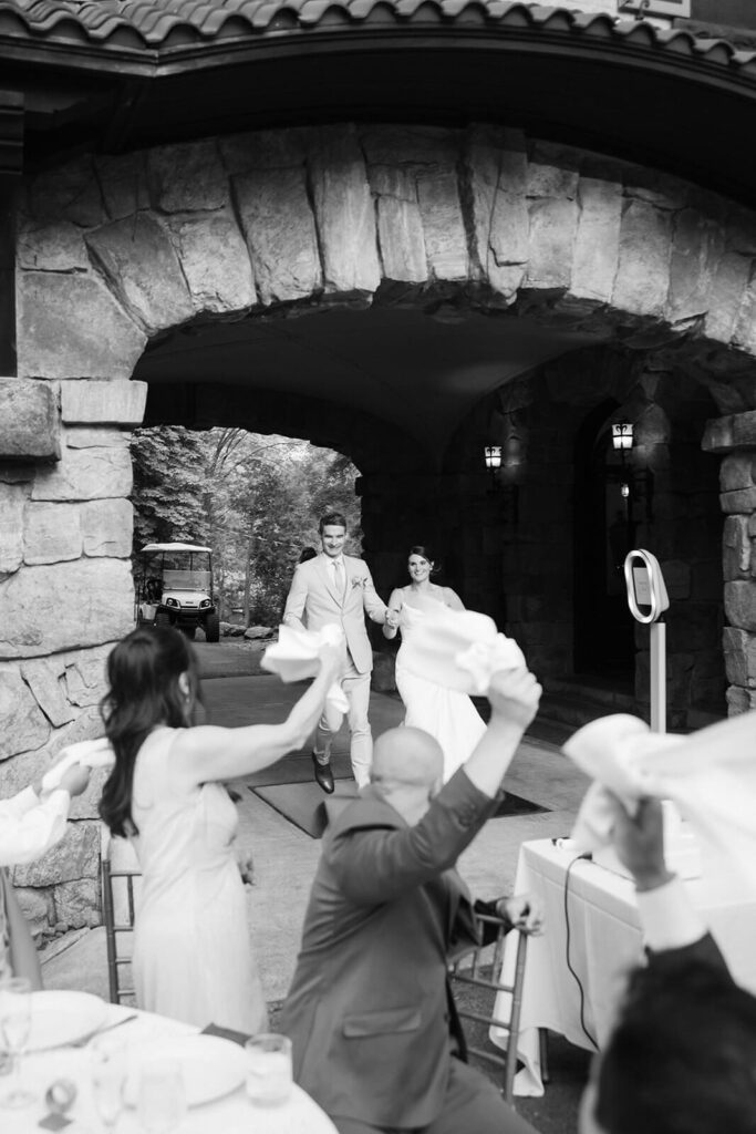 Wedding reception in the courtyard at Arrow Park. Photo by OkCrowe Photography.  