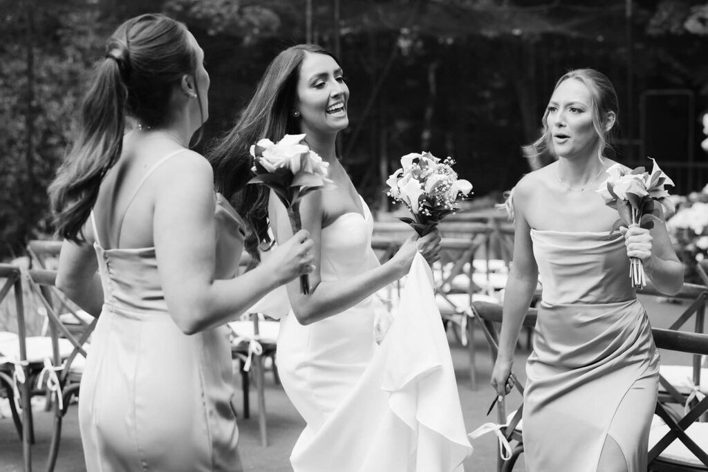 Wedding ceremony in bride's childhood home in Mahwah, NJ. Photo by OkCrowe Photography. 