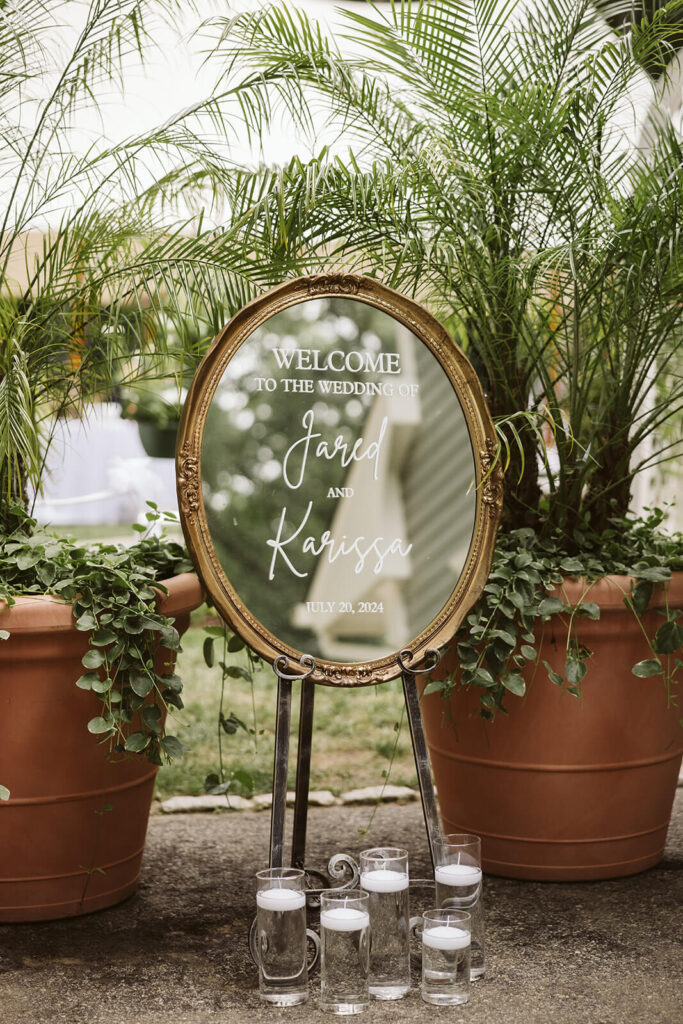 Wedding reception in the bride's parents' backyard in Mahwah, NJ. Photo by OkCrowe Photography. 