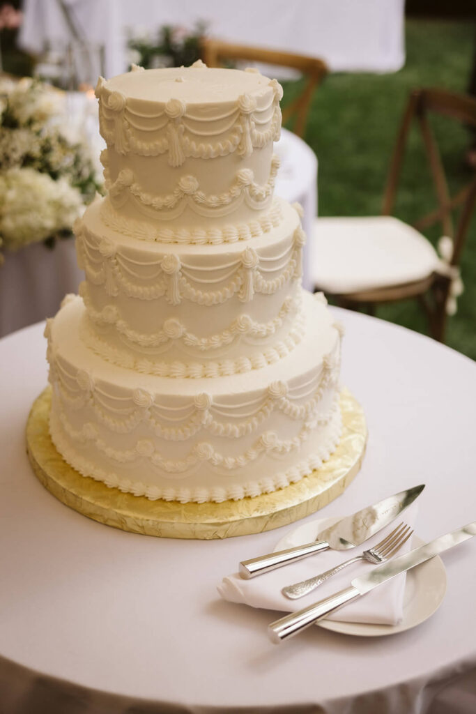 Wedding reception in the bride's parents' backyard in Mahwah, NJ. Photo by OkCrowe Photography. 
