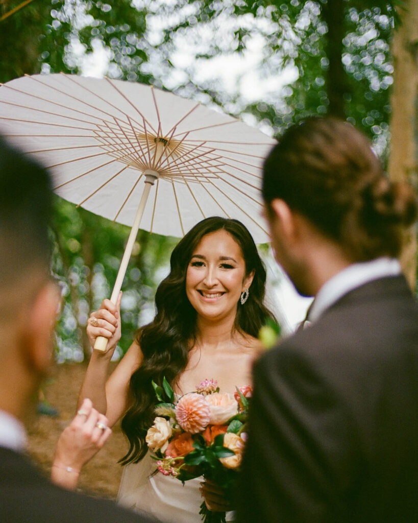 Wedding ceremony at the Grounds for Sculpture. Photo by OkCrowe Photography. 