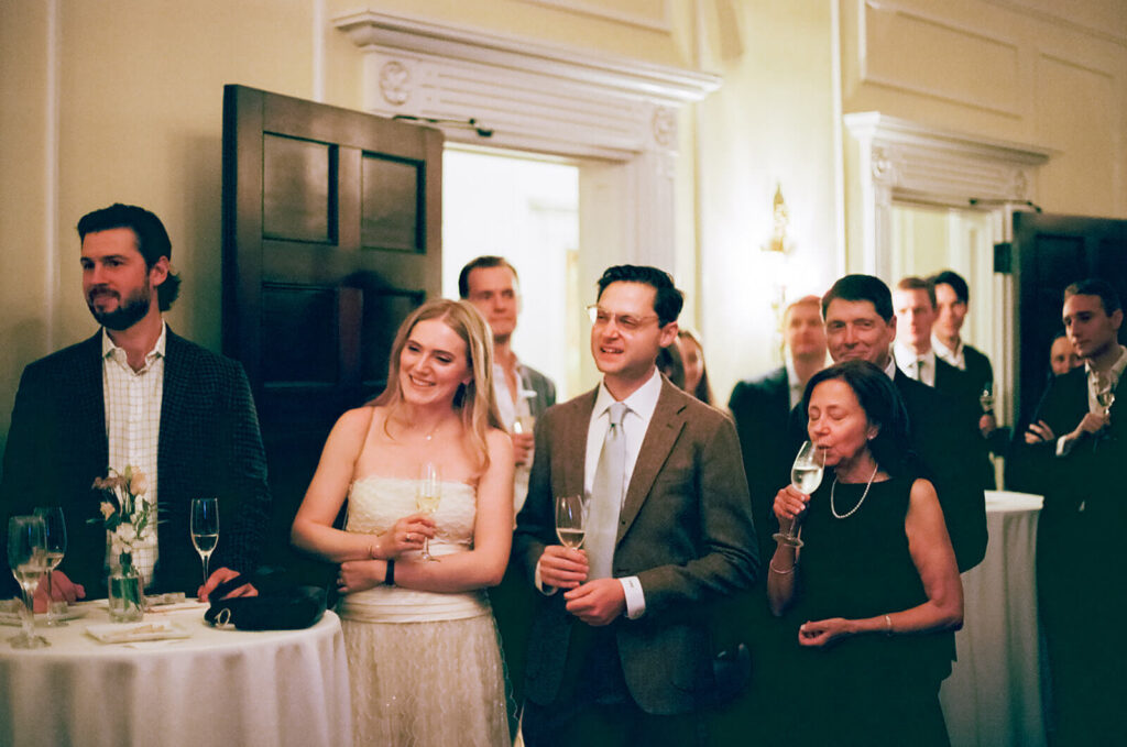 Pre-wedding welcome party at the Palmer House. Photo by OkCrowe Photography.