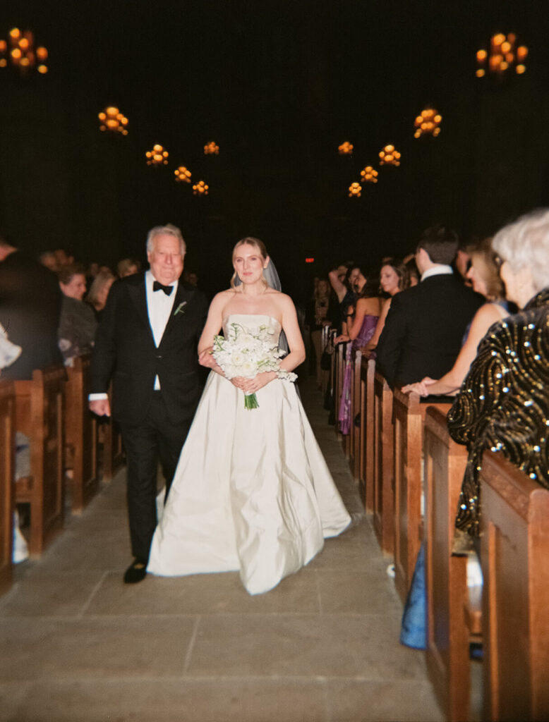 Wedding ceremony at the Princeton University Chapel. Photo by OkCrowe Photography.