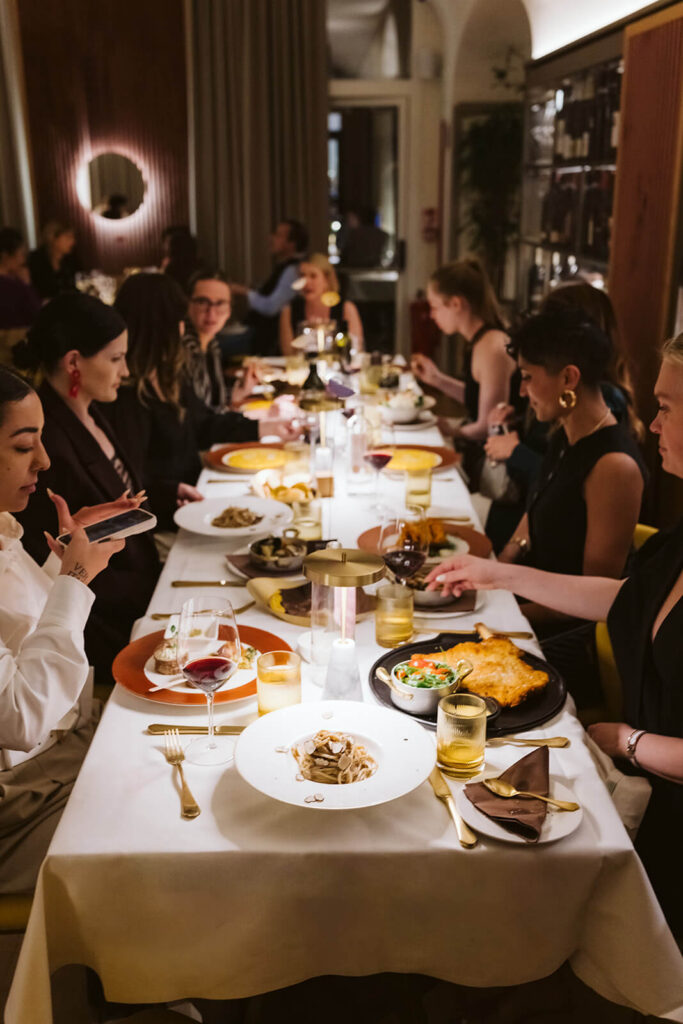 Dinner in Milan. Photo by OkCrowe Photography. 