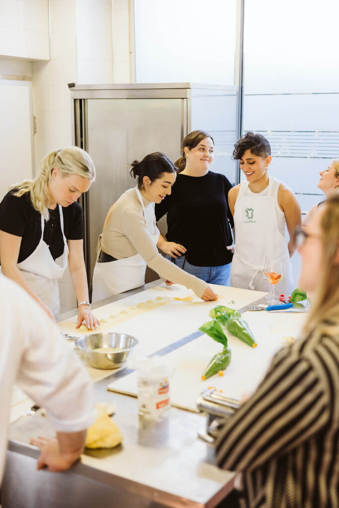 Pasta making class with Castello’s head chef, Paolo. Photo by OkCrowe Photography.