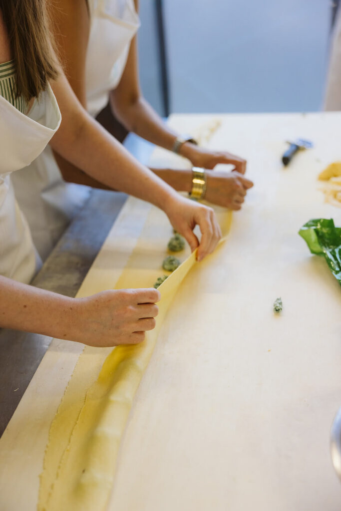 Pasta making class with Castello’s head chef, Paolo. Photo by OkCrowe Photography.
