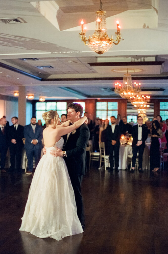 Wedding reception at the Mansion at Oyster Bay. Photo by OkCrowe Photography.