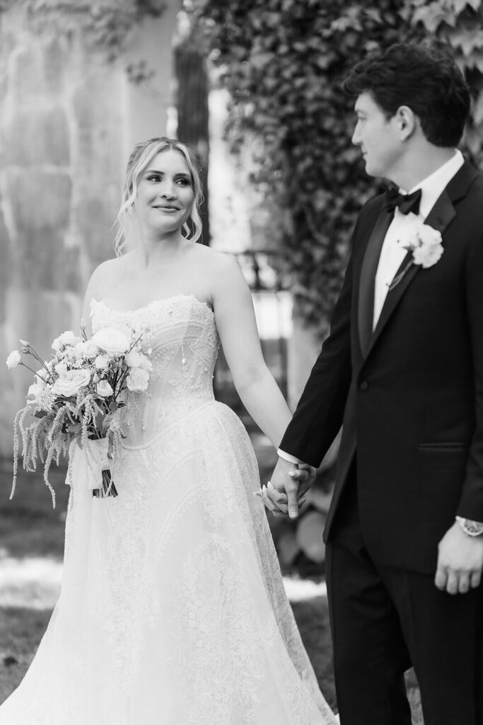 Bride and groom portraits along the grounds of the Mansion at Oyster Bay. Photo by OkCrowe Photography.