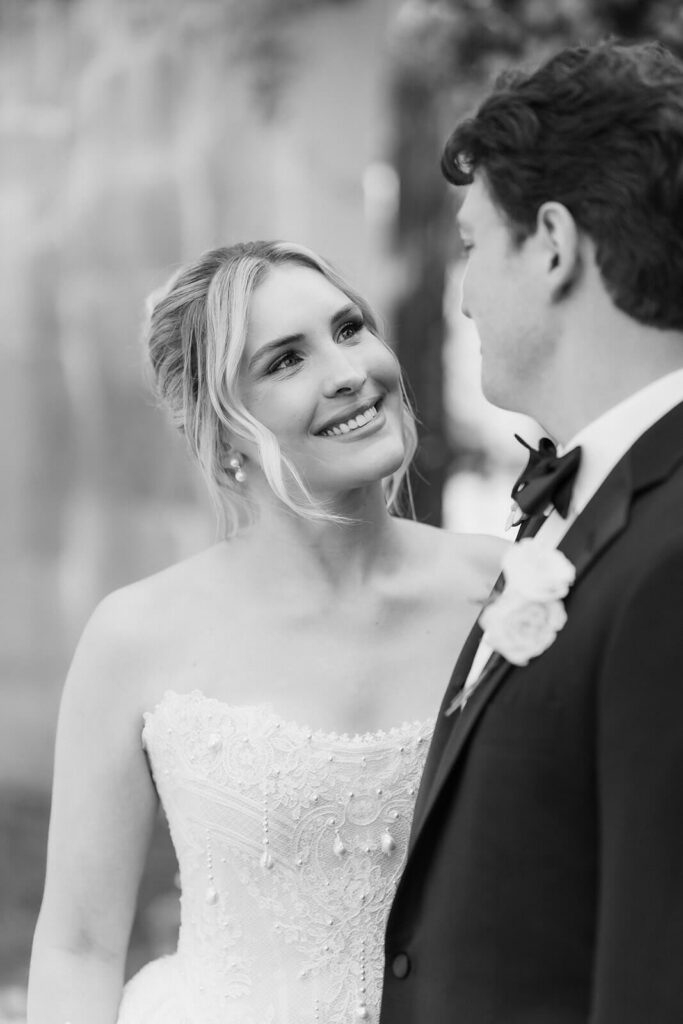 Bride and groom portraits along the grounds of the Mansion at Oyster Bay. Photo by OkCrowe Photography.