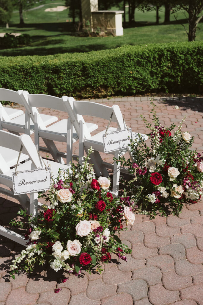 Wedding ceremony at the Mansion at Oyster Bay. Photo by OkCrowe Photography.