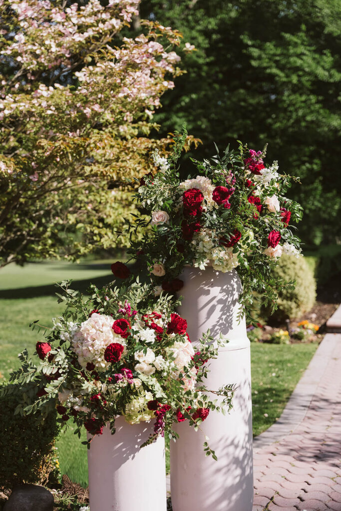 Wedding ceremony at the Mansion at Oyster Bay. Photo by OkCrowe Photography.