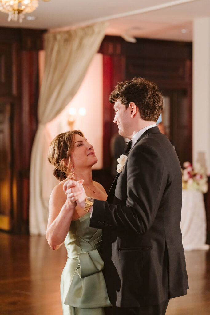 Wedding reception at the Mansion at Oyster Bay. Photo by OkCrowe Photography.
