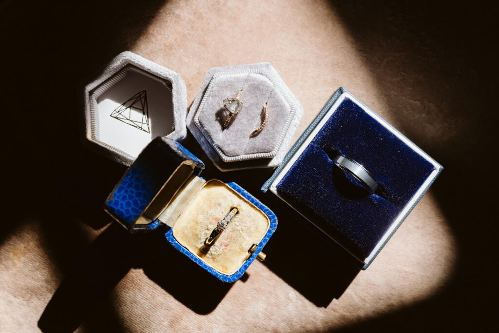 Wedding ring details at the 33 Seaport Hotel. Photo by OkCrowe Photography.